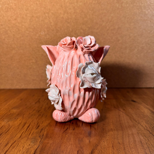 Marbled Porcelain Floral Buddy Vase