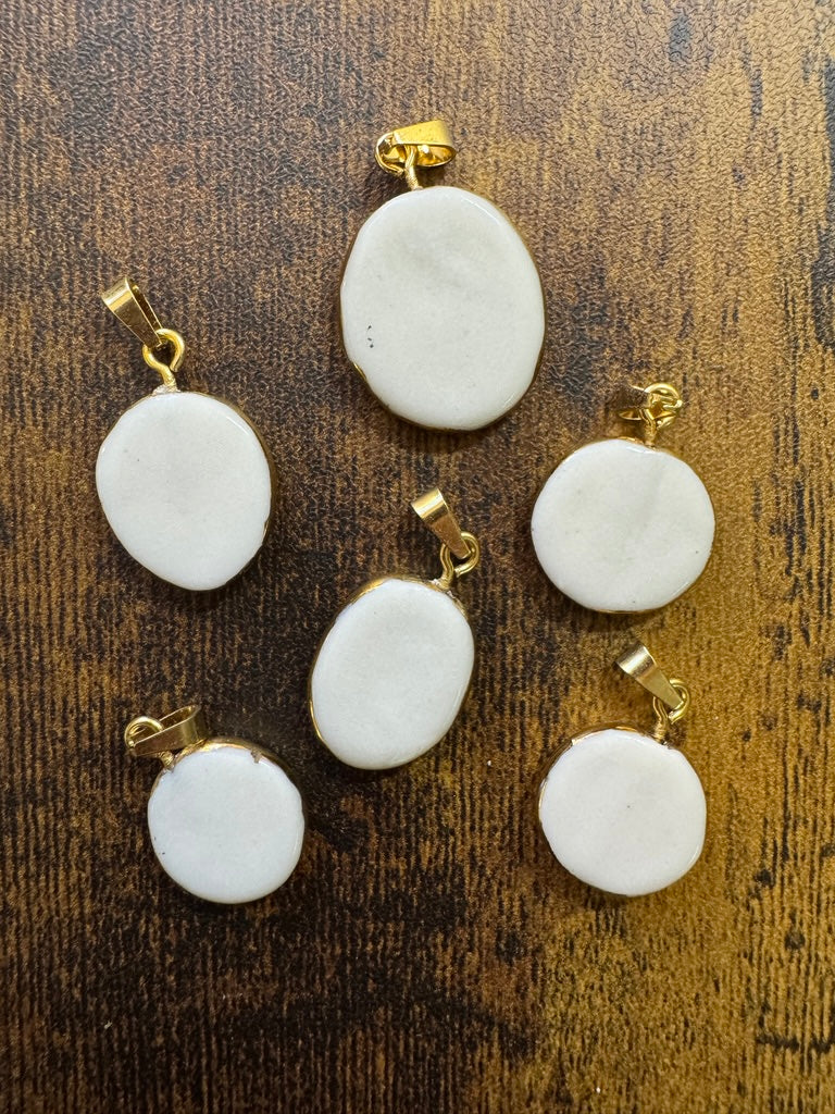 Gold & Porcelain Flower Charms