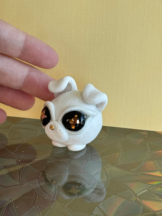 Mini Gold & Porcelain Puppy Sculpture