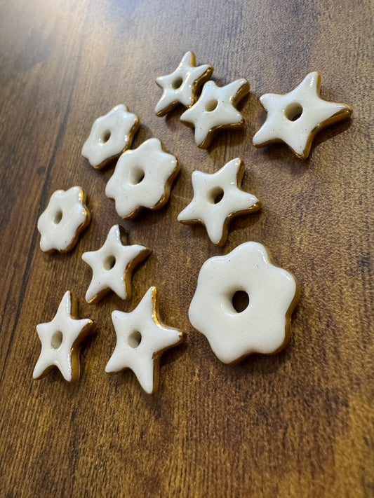 Gold & Porcelain Bead Charms