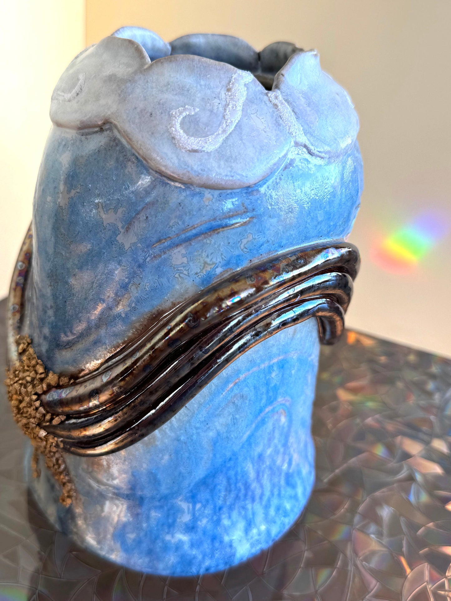 Ceramic Rainbow Vase Sculpture