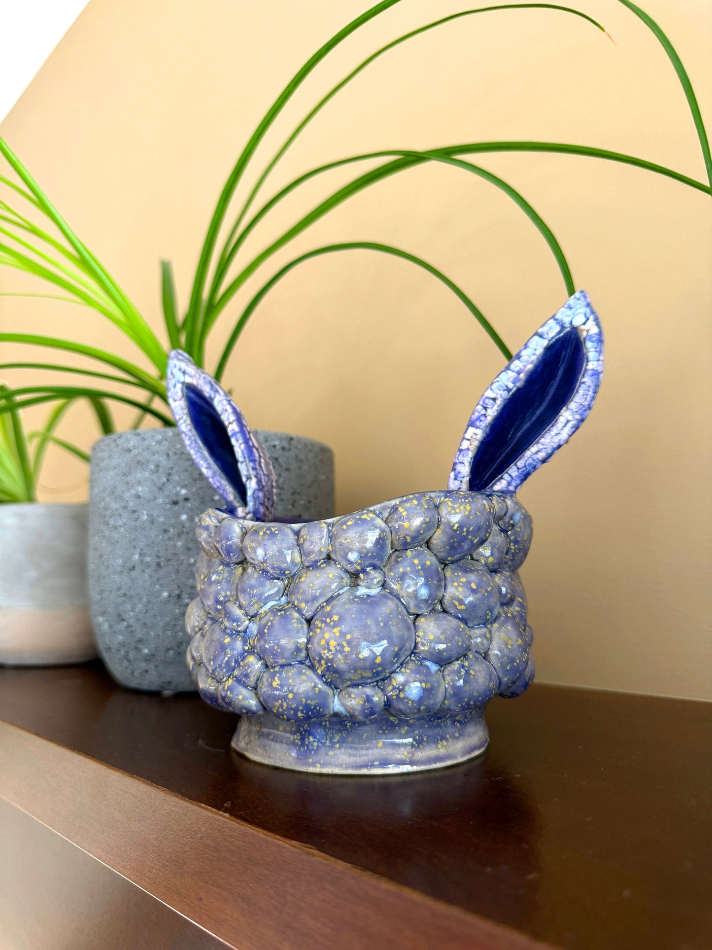 Purple Bunny Handmade Ceramic Planter