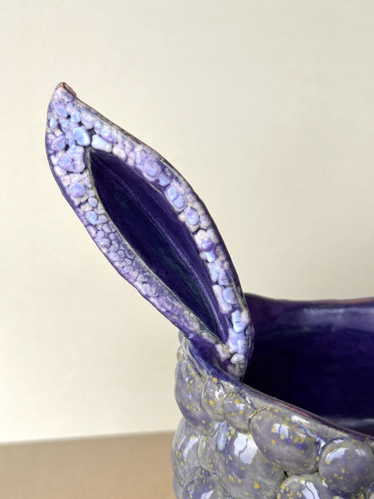 Purple Bunny Handmade Ceramic Planter