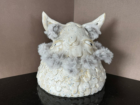 Furry Bunny Ceramic Jar Sculpture