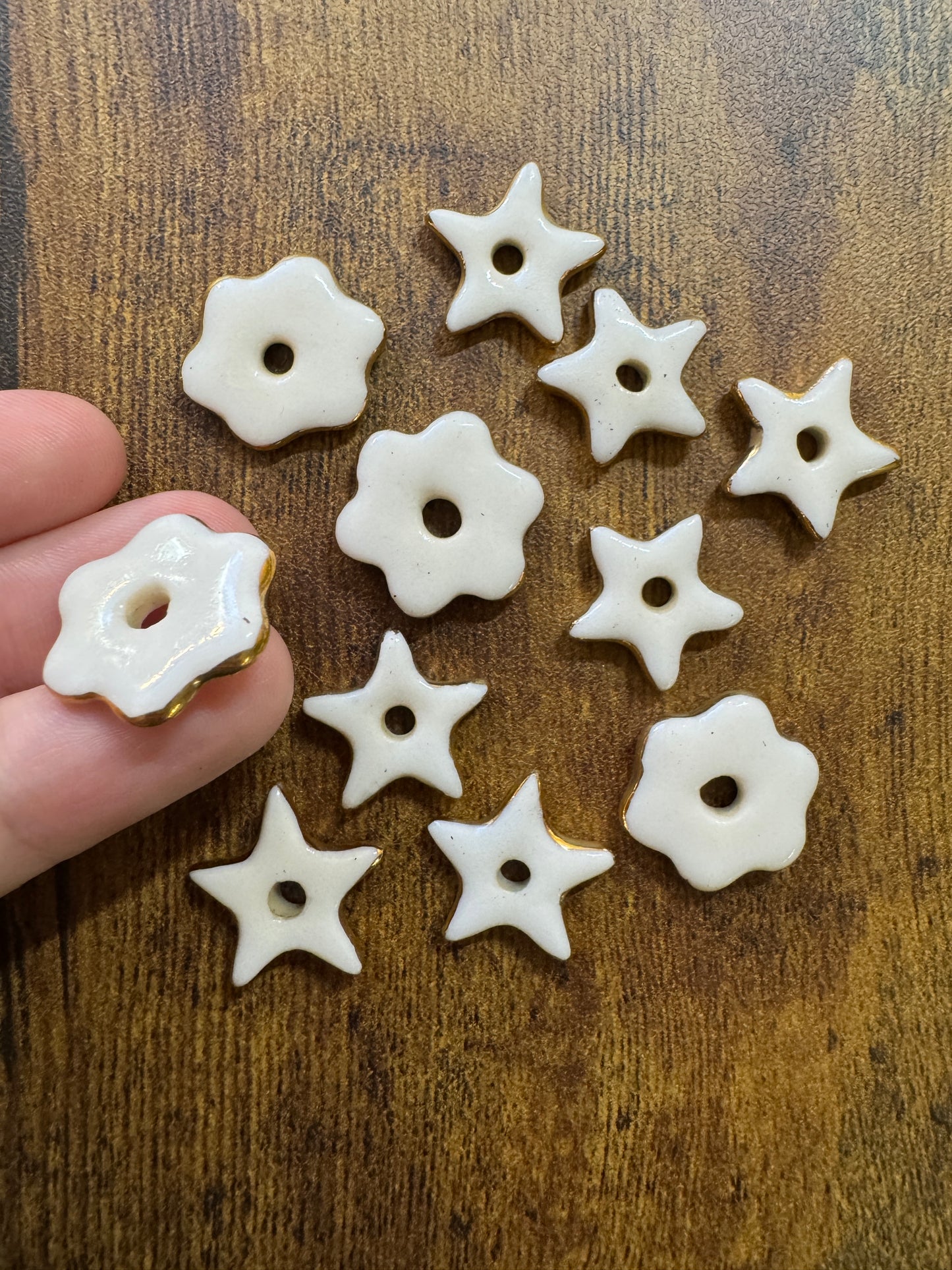 Gold & Porcelain Bead Charms