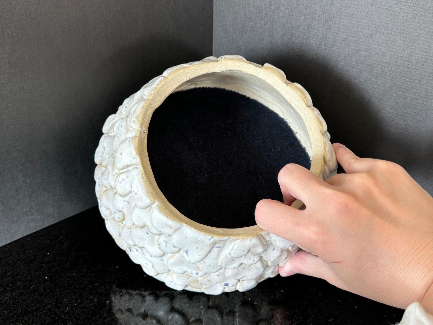 Furry Bunny Ceramic Jar Sculpture