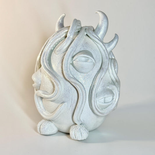 Blue Porcelain Handmade Surreal Sculpture