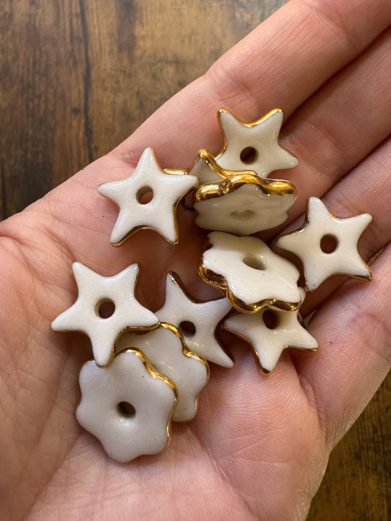 Gold & Porcelain Bead Charms