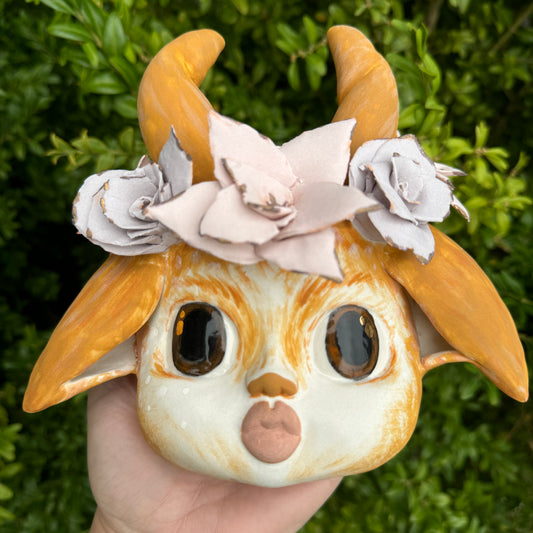 Porcelain Faun Wall Mask