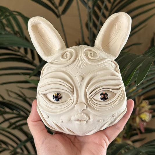 Polymer Clay Bunny Mask Wall Hanging