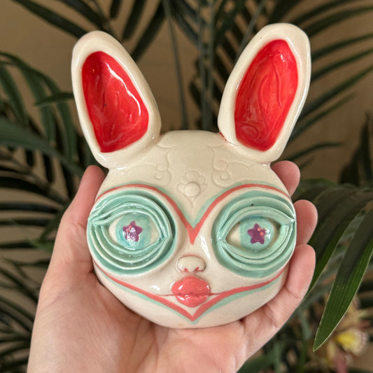 Porcelain Bunny Wall Mask