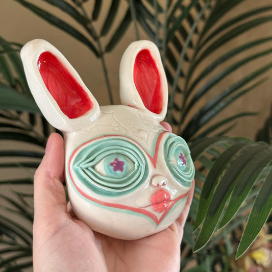 Porcelain Bunny Wall Mask