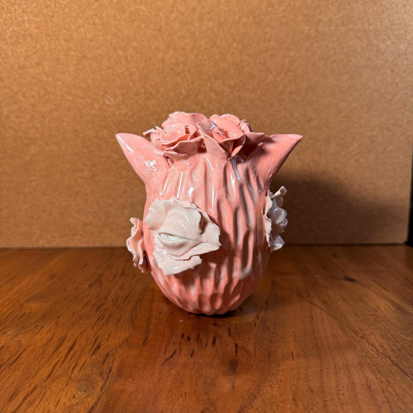 Marbled Porcelain Floral Buddy Vase