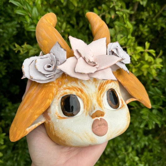 Porcelain Faun Wall Mask