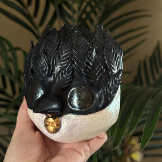 Raven Porcelain Wall Hanging Mask