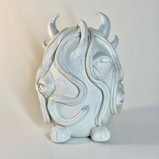 Blue Porcelain Handmade Surreal Sculpture