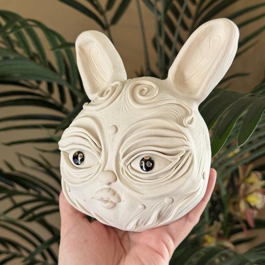 Polymer Clay Bunny Mask Wall Hanging