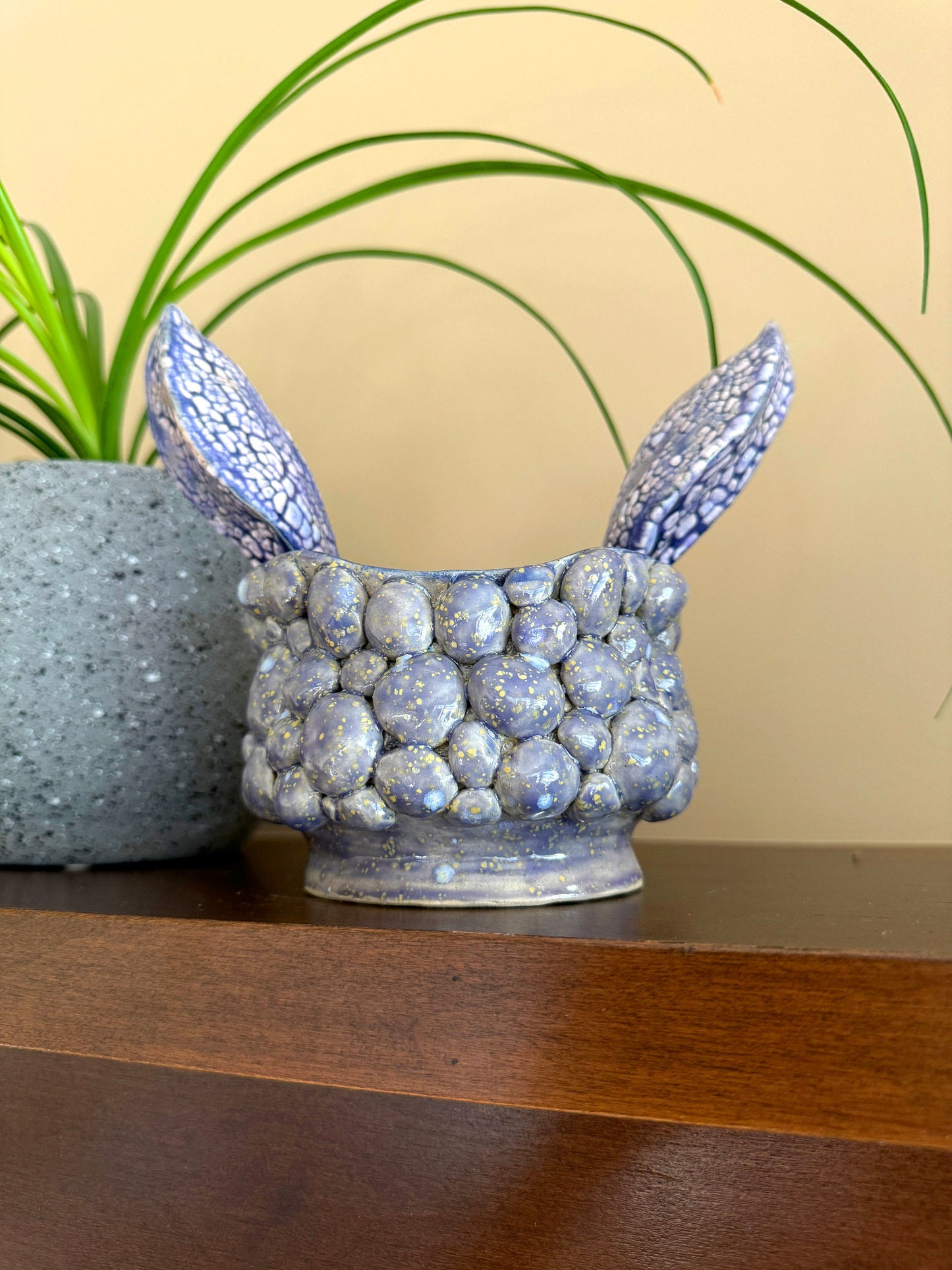 Purple Bunny Handmade Ceramic Planter